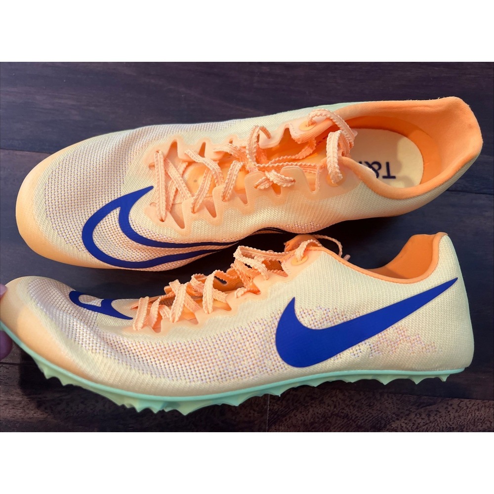 New Nike Zoom Ja Fly V4 Track Spike Mens Size 12 Gold Blue - Picture 1 of 5
